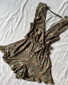 Pull and Bear Ruffle Midi Dress