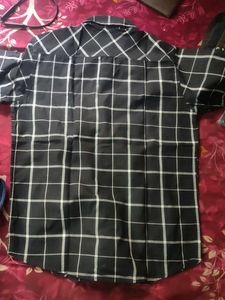 Mufti Black Checkered Casual Shirt