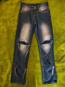 Ripped Knee Denim Jeans unisex