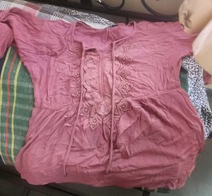 Mauve Lace Detail Top