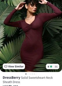 Solid Sweetheart-Neck Sheath Dress