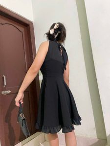 Women Black Halter Dress