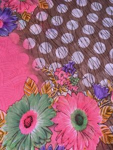 Pink Floral Polka Dot Saree