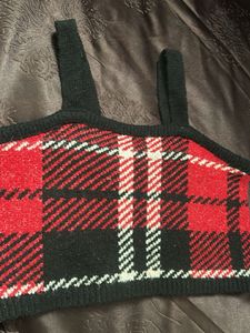 Red Plaid Crop Top