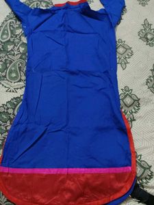 Blue &amp; Red Embroidered Kurti
