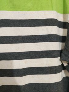 Striped Green &amp; Grey Polo Shirt
