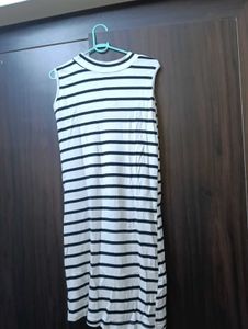 Striped Sleeveless Midi Dress