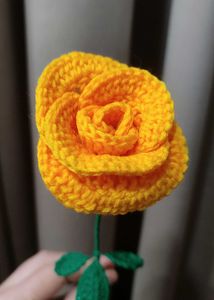 Crochet Yellow Rose