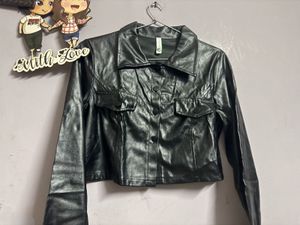 black leather jacket