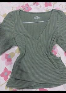 Hollister Green Cross Wrap Top