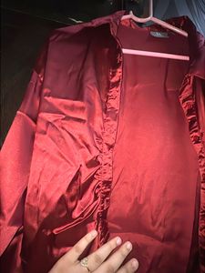 Burgundy Satin Shirt