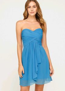 ✨ Stunning Blue Strapless Dress 🫶🏻😍