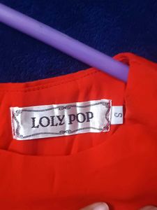 Loly Pop  Red Cropped Top with Belt