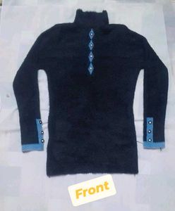 Fuzzy Black Turtleneck