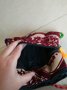 kuchi embroidery side bag 2 pocket .