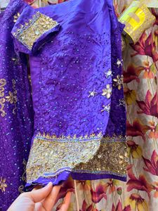 Purple Embroidered Kurta Set
