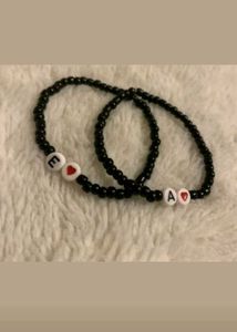 Beaded Initial Bracelets(SET OF 2 )