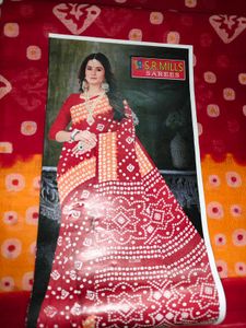 Red & Orange Printed Saree