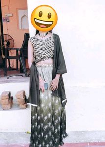 Green Embroidery Lehenga
