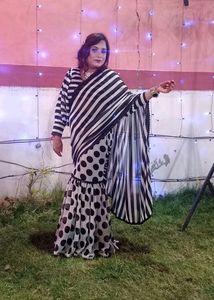 Striped &amp; Polka Dot Saree