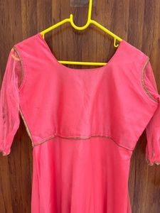 Pink &amp; Gold Embroidered gown