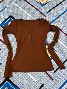 Brown Long Sleeve Top