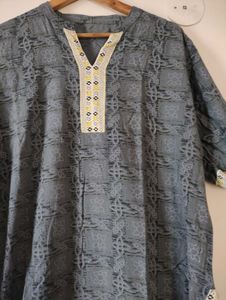 Kurta Palazzo Set With Dupatta, Grey, 46inche