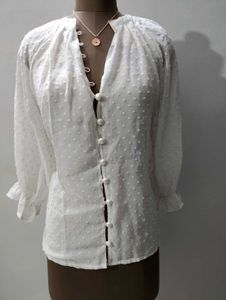 Elegant White Button-Down Top