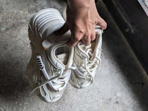 white sneakers