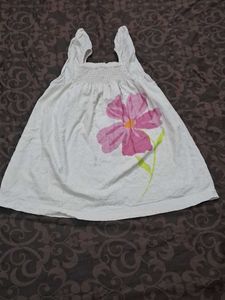 Cute Girl's White Floral Dress