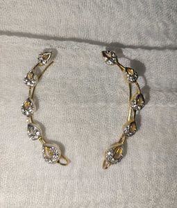 Gold &amp; Diamond Ear Climbers(Artificial)
