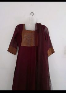 Kurti set with net dupatta
