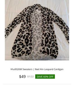 H&amp;M Leopard Print Front Open Cardigan