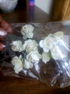 White Rose Floral Wire Embellishments