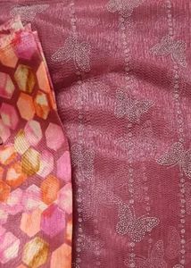 Pretty Pink Saree With Blouse Pieces