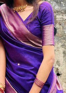 Elegant Deep Rich Purple &amp; Gold Saree