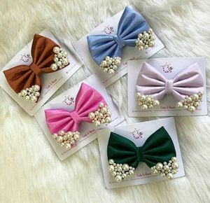 Pearl Bow Hair Clips - Adorable!