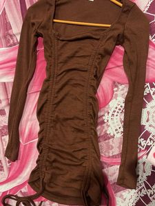 Brown Bodycon Mini Dress