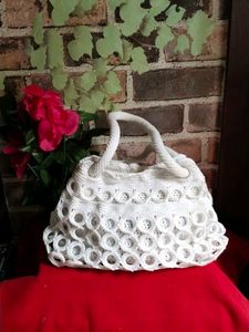 Crochet Handbag White Looks Awesome