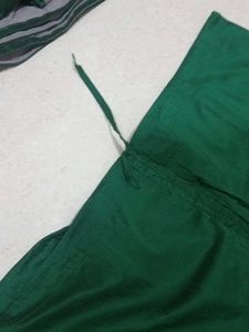 Hand Stiched Green Festive Kurta Set