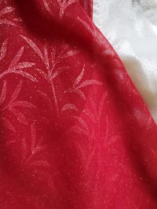Silk off White Kurti &amp; Maroon Full Sleeve