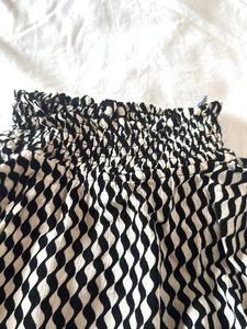 Geometric Print High Neck Blouse