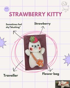 Cute Strawberry Cat Figurine