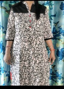 Maroon And Black White Kurta