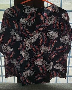 Leaf Print Short Top