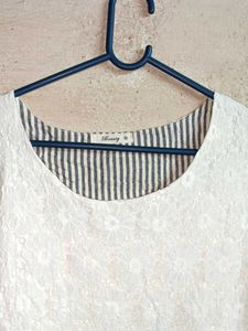 Trendy Ladies Lace Fashion Top White