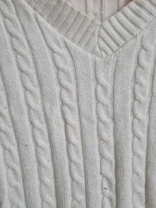 Cable Knit White Crop Top