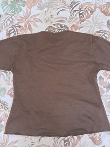 Y2K Vintage Brown Bow Crop Top