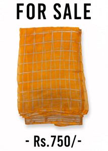 Orange Checkered Saree