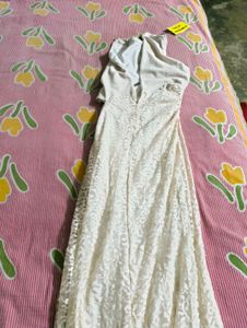 Style Cast White Maxi Dress + Necklace + Earrings